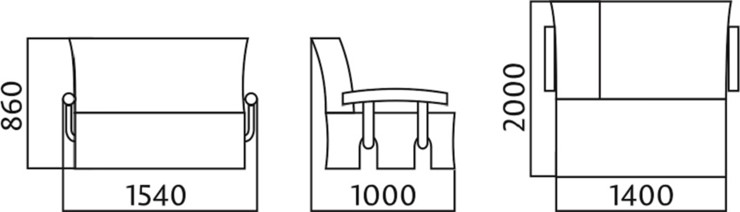 Прямой диван Аккордеон с боковинами, спальное место 1400 в Туле - изображение 4