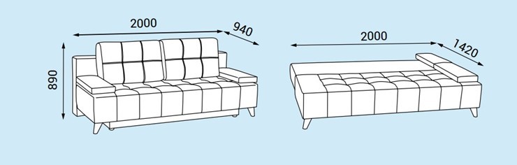 Прямой диван Нео 11 БД в Туле - изображение 3