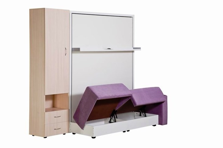 Диван Кровать-трансформер Smart (ШЛ+КД 1400+ШП), 2 шкафа, без подлокотников в Туле - изображение 4