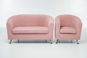 Комплект мебели Брамс  цвет розовый диван 2Д + кресло в Туле