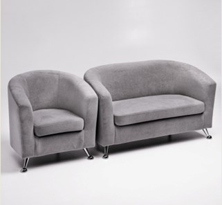 Комплект мебели Брамс  цвет серый диван 2Д + кресло в Туле