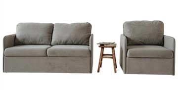 Комплект мебели Амира серый диван + кресло в Туле
