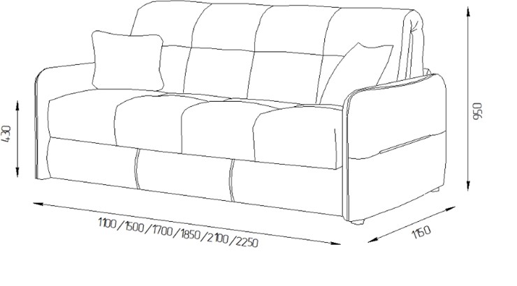 Прямой диван Токио 2 130 (ППУ) в Туле - изображение 7