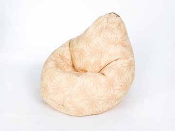 Кресло-мешок Груша большое, жаккард, бежевые листья в Туле