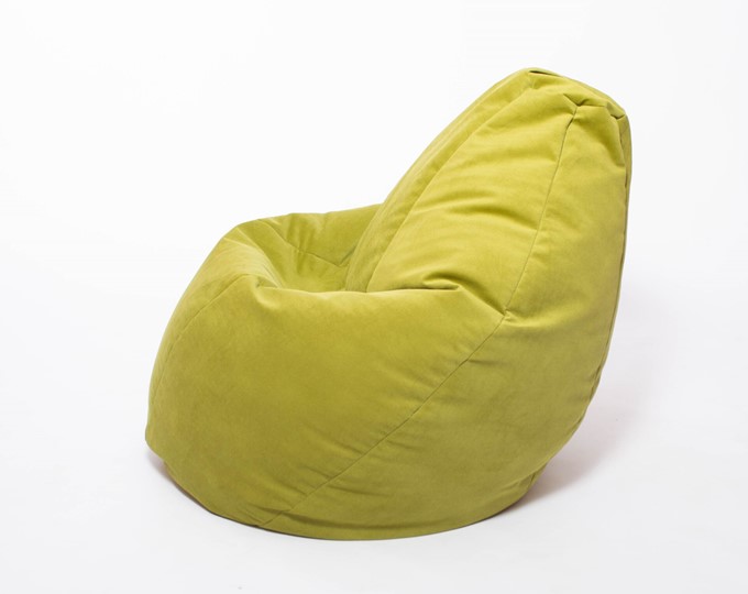 Кресло-мешок Груша малое, велюр однотон, травянное в Туле - изображение 2