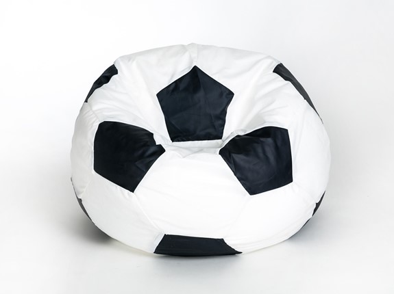 Кресло-мешок Мяч малый, бело-черный в Туле - изображение