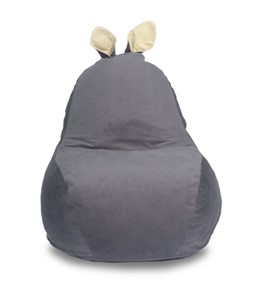 Кресло-мешок Зайка (короткие уши), тёмно-серый в Туле