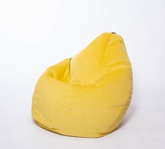 Кресло-мешок Груша малое, велюр однотон, лимонное в Туле