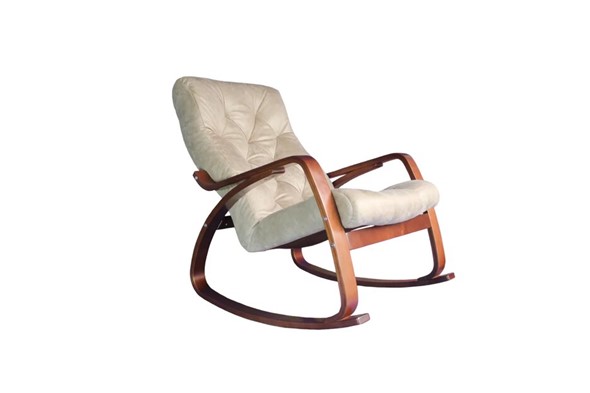 Кресло-качалка Гранд, замша крем в Туле - изображение