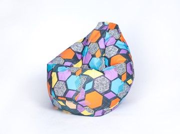 Кресло-мешок Груша малое, велюр принт, геометрия в Туле