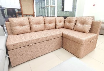 Угловой кухонный диван Яшма 1 ДУ Весь в ткани Жаккард AFINA 06 в Туле