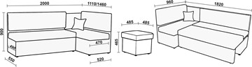 Кухонный угловой диван Нео КМ 3 с механизмом 2000*1110 в Туле - предосмотр 20