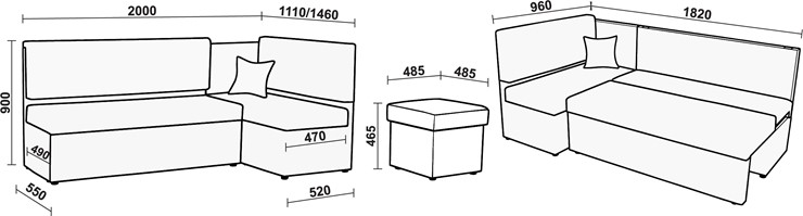 Кухонный угловой диван Нео КМ 3 с механизмом 2000*1110 в Туле - изображение 20