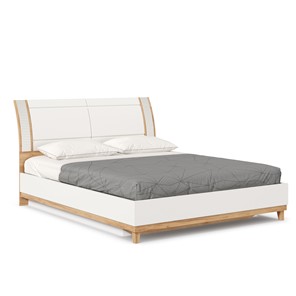 Кровать в спальню Бари 1600 с подъёмным механизмом Дуб Золотой/Белый ЛД 698.220 в Туле