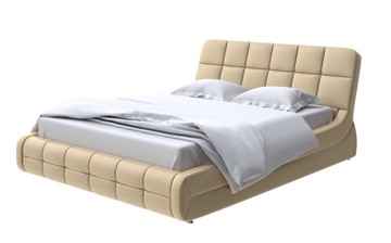 Двуспальная кровать Corso-6 140x200, Экокожа (Золотой перламутр) в Туле