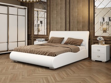 Кровать Corso-8 Lite 160х200, Экокожа (Белый) в Туле