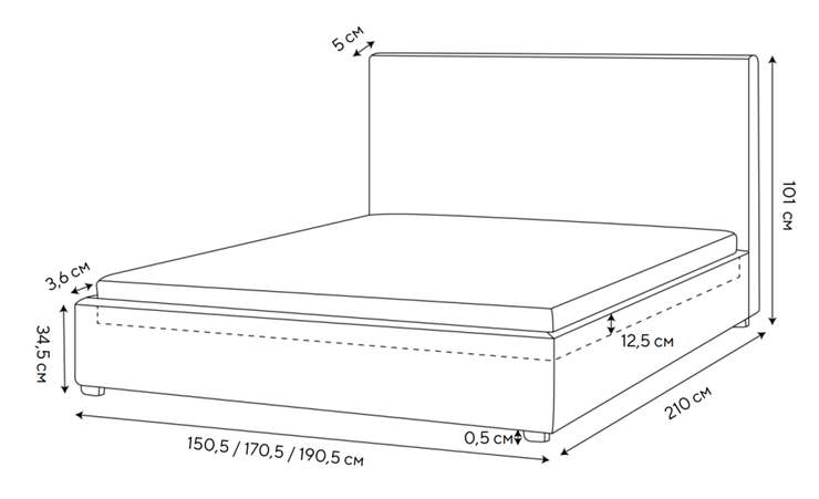 Кровать Mono 140х200, Велюр (Monopoly Миндаль (111)) в Туле - изображение 1