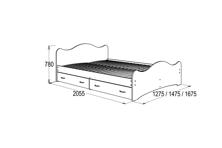 Кровать односпальная 6 с ящиками, 90х200 Млечный дуб с основанием в Туле - изображение 1