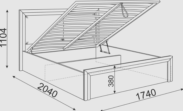 Кровать с подъемным механизмом Глэдис М32 (Шимо светлый/Белый текстурный) в Туле - изображение 2