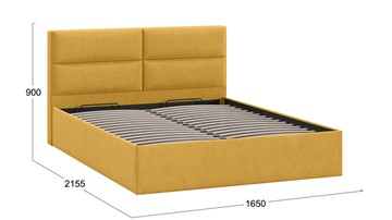 Кровать с механизмом двуспальная Глосс Тип 1 (Микровелюр Wellmart Yellow) в Туле - предосмотр 1