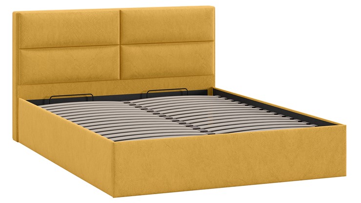 Кровать с механизмом двуспальная Глосс Тип 1 (Микровелюр Wellmart Yellow) в Туле - изображение 2