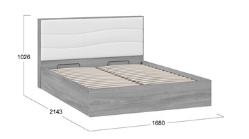 Кровать с механизмом двуспальная Миранда тип 1 (Дуб Гамильтон/Белый глянец) в Туле - предосмотр 1