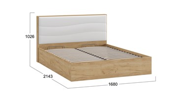 Кровать с подъемным механизмом Миранда тип 1 (Дуб крафт золотой/Белый глянец) в Туле - предосмотр 1