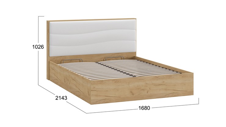 Кровать с подъемным механизмом Миранда тип 1 (Дуб крафт золотой/Белый глянец) в Туле - изображение 1