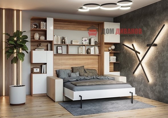 Кровать-шкаф с диваном Дина, 1400х2000 в Туле - изображение