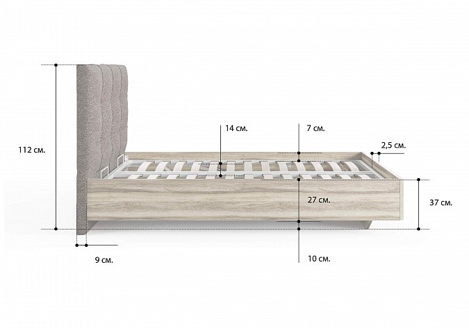 Кровать с механизмом Victoria (ясень анкор) 140х200 в Туле - изображение 1