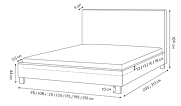 Кровать спальная Lino 140х200, Велюр (Monopoly Прованский синий (792)) в Туле - предосмотр 1