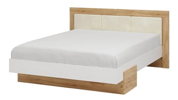 Спальная кровать Тоскана 1400 (Дуб крафт золотой/Белый поры глубокие) с основанием в Туле