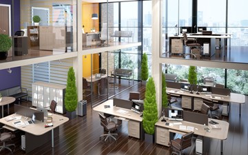 Офисный набор мебели Xten в опенспэйс для четырех сотрудников в Туле