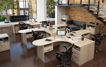 Офисный комплект мебели SIMPLE с эргономичными столами и тумбами в Туле - предосмотр