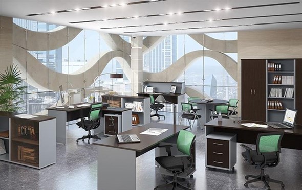 Офисный набор мебели IMAGO четыре рабочих места, стол для переговоров в Туле - изображение