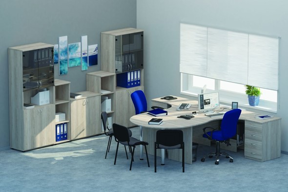 Офисный комплект мебели Twin для 2 сотрудников с совмещенными столами в Туле - изображение