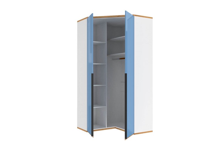 Угловой шкаф Урбан 528.060, белый/капри синий в Туле - изображение 2