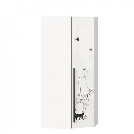 Угловой шкаф Джоли 45 ЛД 535.030, Серый шелк в Туле - изображение