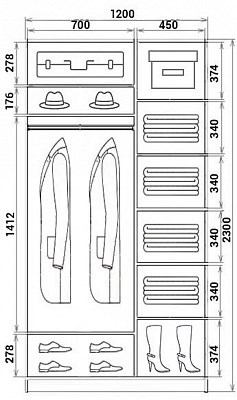 Шкаф 2-х дверный ХИТ 24-12-77-12, Корабль, шимо темный в Туле - изображение 2