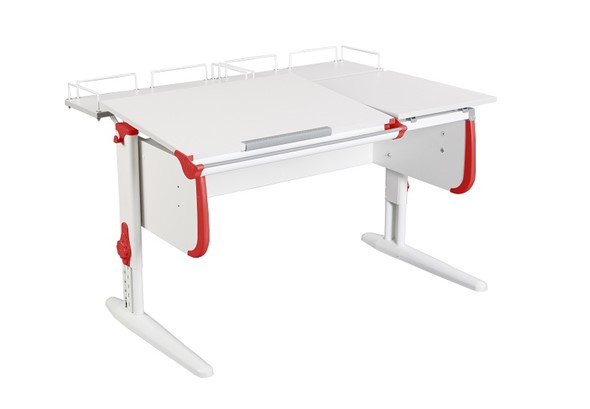 Детский стол-трансформер 1/75-40 (СУТ.25) + Polka_z 1/600 (2шт) белый/серый/Красный в Туле - изображение