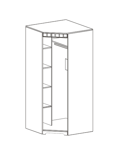 Распашной угловой шкаф Прованс, Бодега белая/Платина премиум в Туле - изображение 2