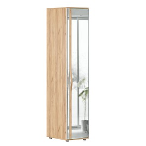 Одностворчатый шкаф зеркальный Марта-2 Дуб золотой/Белый глянец ЛД 406.030 в Туле