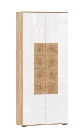 Шкаф двухстворчатый Фиджи с декоративными накладками 659.310, Дуб Золотой/Белый в Туле - изображение