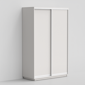 Шкаф двухстворчатый ЭКО-Сим Д 220х140х60, Белый матовый/белый глянец в Туле