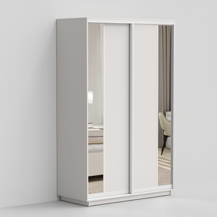 Шкаф 2-х дверный ЭКО-Вера 220х120х60, Белый матовый/белый глянец в Туле - изображение