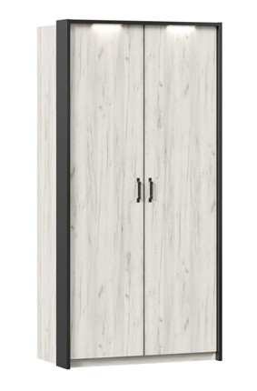 Шкаф 2х-дверный Техно с паспарту, Дуб крафт белый в Туле - изображение