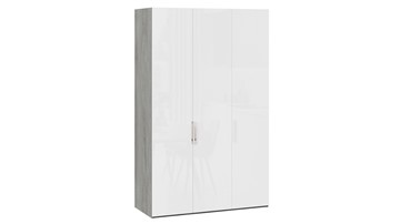 Шкаф для одежды Эмбер СМ-348.07.008 (Дуб Гамильтон/Белый глянец) в Туле