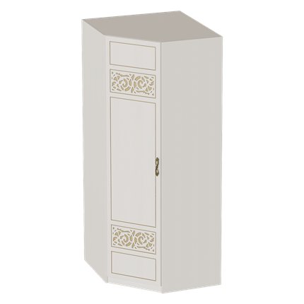 Распашной угловой шкаф Оливия  Ваниль / Ясень жемчужный в Туле - изображение