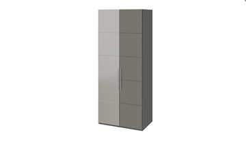 Распашной шкаф Наоми с 1 зеркальной левой дверью, цвет Фон серый, Джут СМ-208.07.04 L в Туле