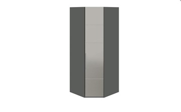 Распашной шкаф угловой Наоми с зеркальной правой дверью, цвет Фон серый, Джут СМ-208.07.07 R в Туле - предосмотр